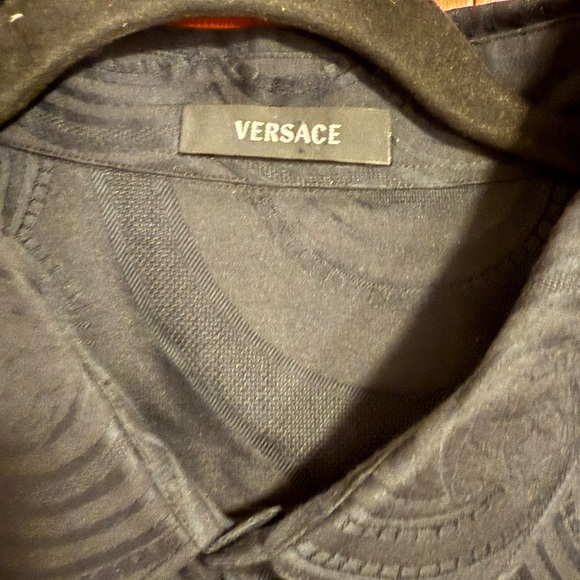Versace black shirt, cotton silk blend, designer size 4XL - Picture 2 of 4
